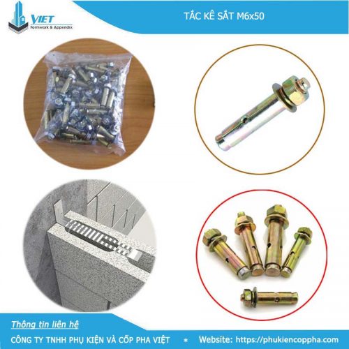 Tắc kê sắt kích thước M6x50mm